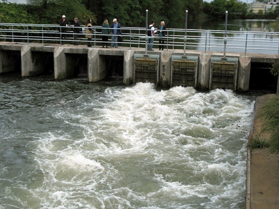 One of our recently completed habitat restoration projects, the installation of three self-regulating tide gates on the West River in New Haven
