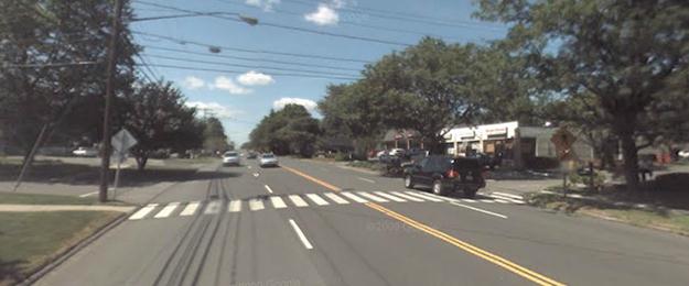 Route 1 in Westport, near a location where a 62-year-old woman was killed while walking in 2010. Note the unsignalized mid-block crosswalk. Complete streets improvements like a median, high-intensity pedestrian crossing signs, and narrowing the roadway could make this crossing safer.