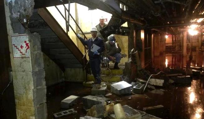 Storm surge flooding in Yonkers wastewater treatment plant. (Photo courtesy Michael Coley.)
