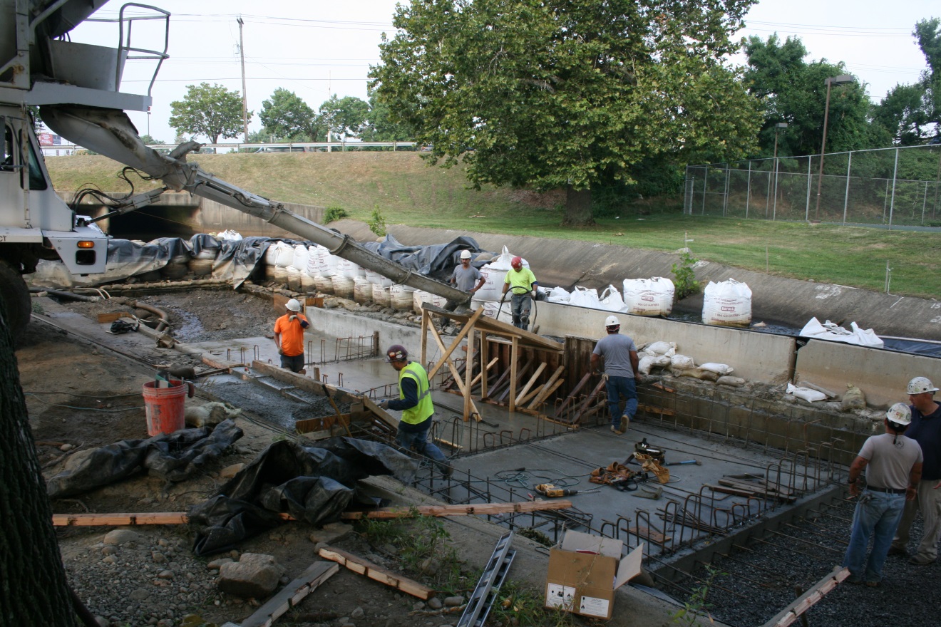 Terry Contracting and Castle Concrete formed and poured four concrete pools and five weirs.