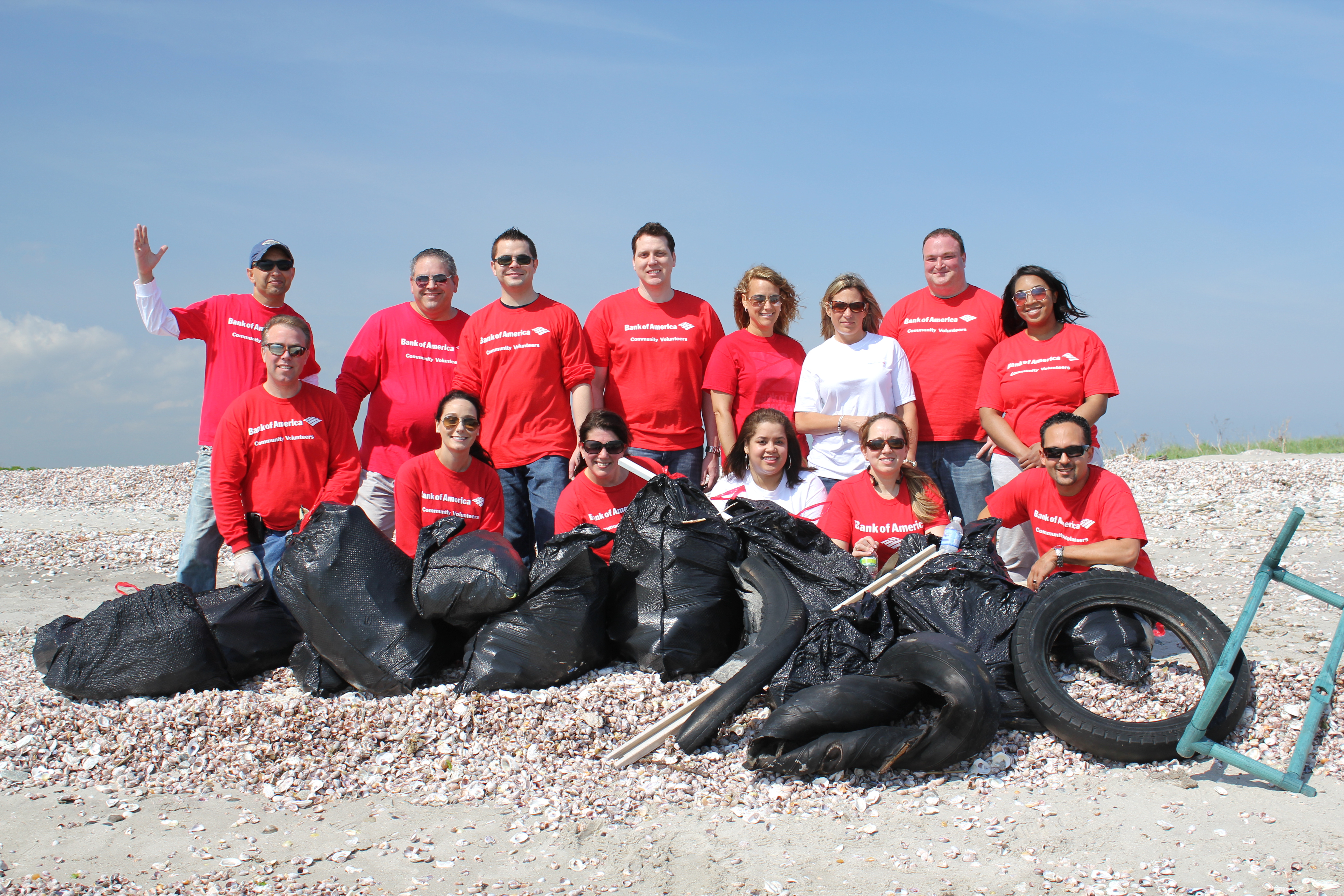 Beach cleanup with Bank of America.