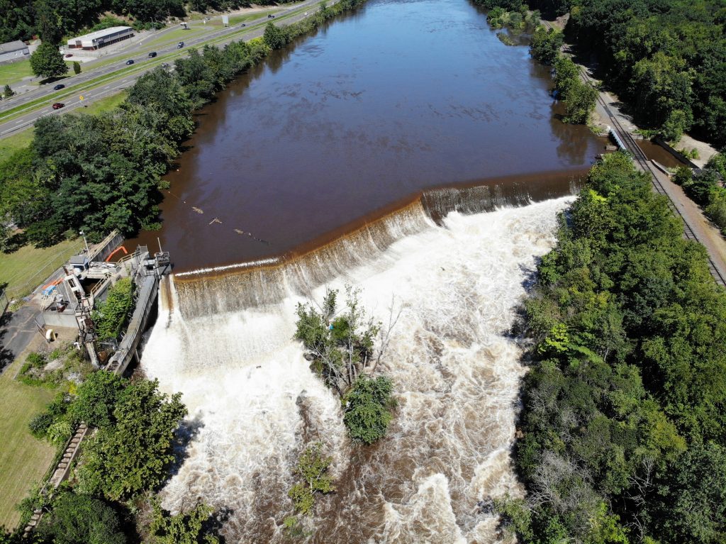 Kinneytown Dam, owned by Hydroland, after Ida