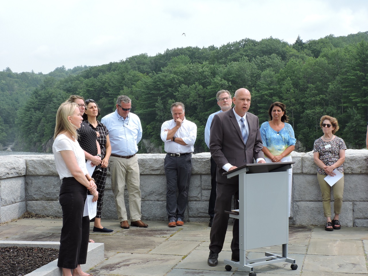 press conference at reservoir